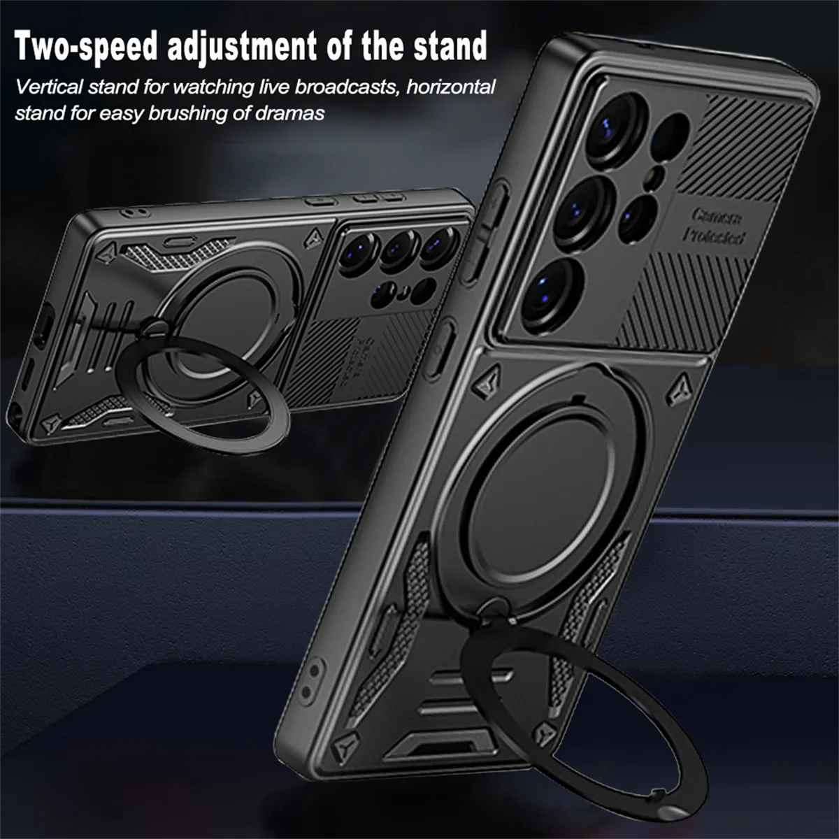 Samsung Galaxy S26 Series Protective Case with Magnetic Ring Holder