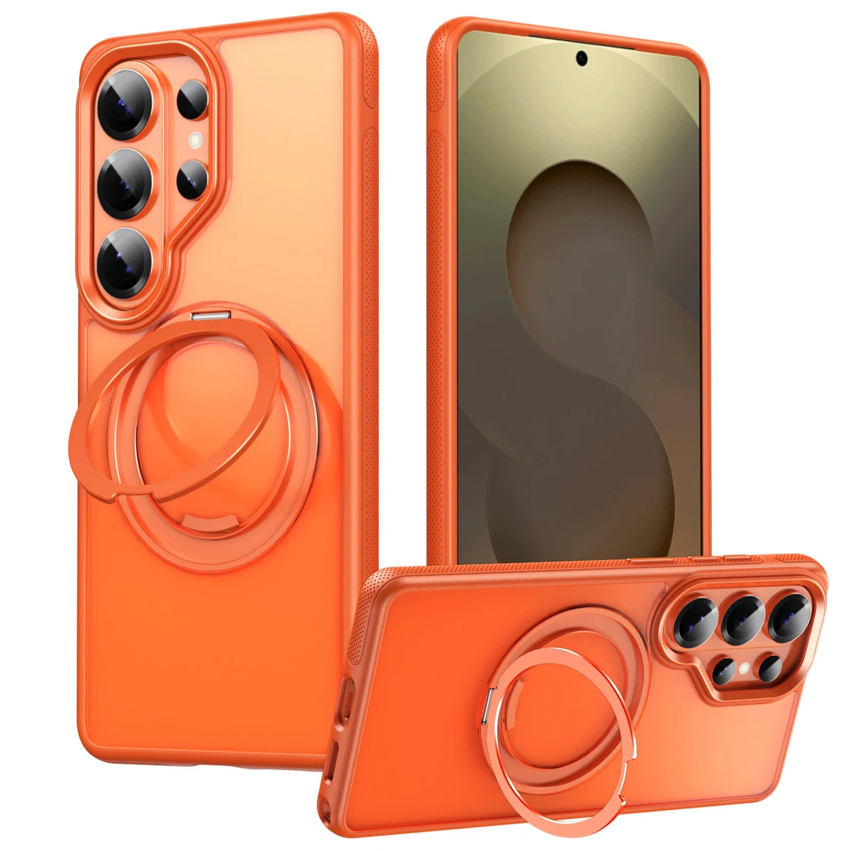 Samsung Galaxy S26 Series Magnetic Case with 360° Rotating Ring Kickstand