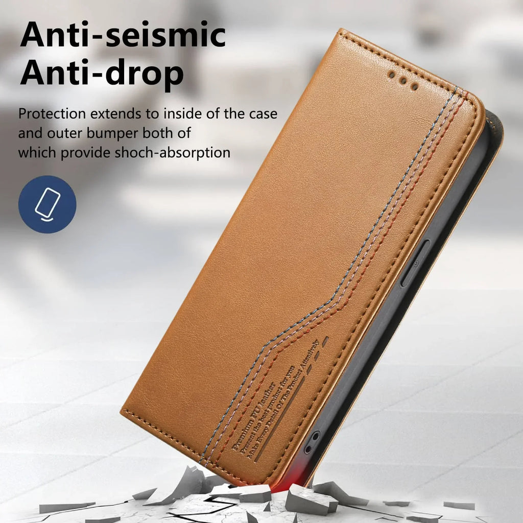 Samsung Galaxy S26 Series Leather Flip Case with Card Holder