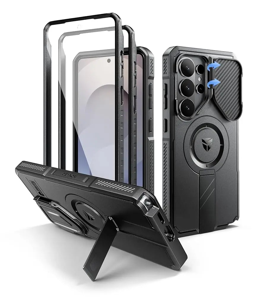 Samsung Galaxy S26 Ultra Heavy Duty Armor Magnetic Case with Kickstand