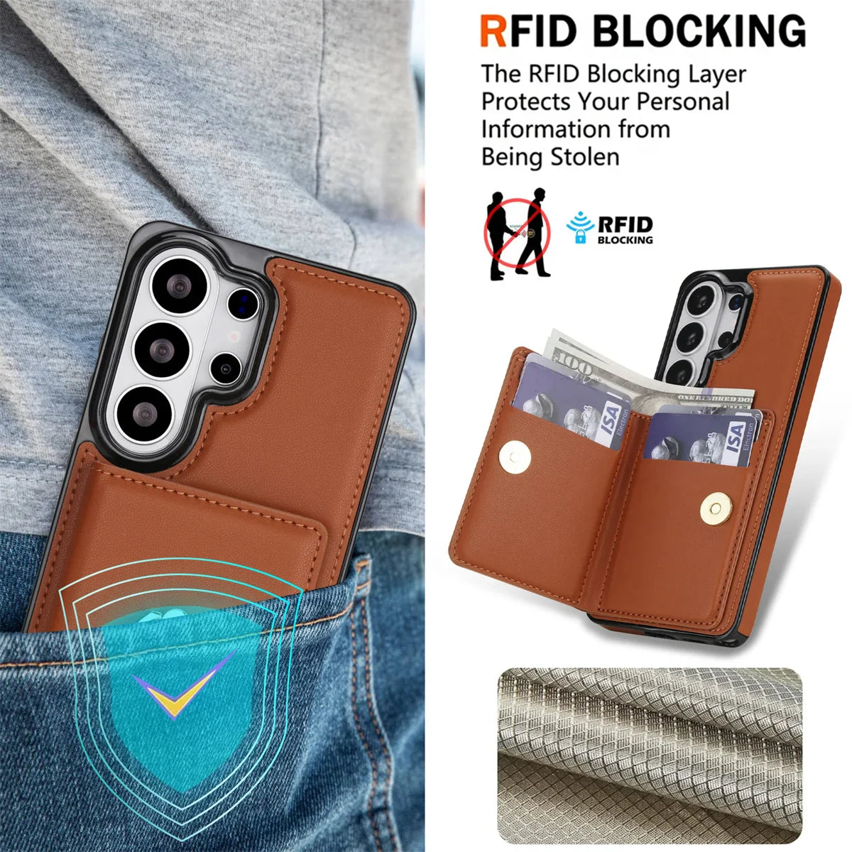 Samsung Galaxy S26 Series Case with Card Slot and Kickstand & Ring
