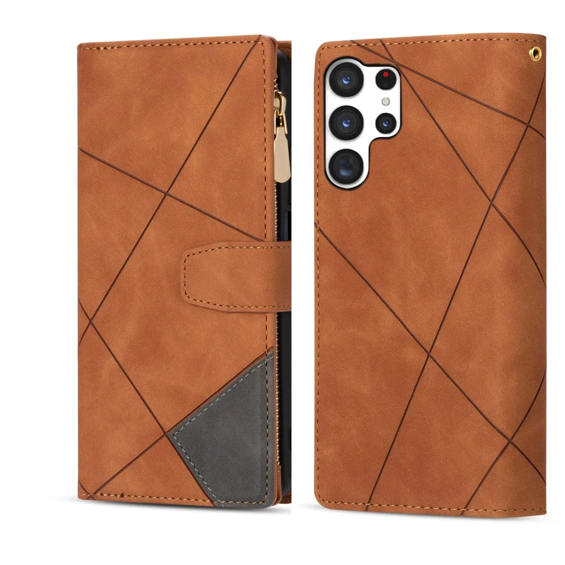 Samsung Galaxy S26 Series Color Block Wallet Case with Card Slots