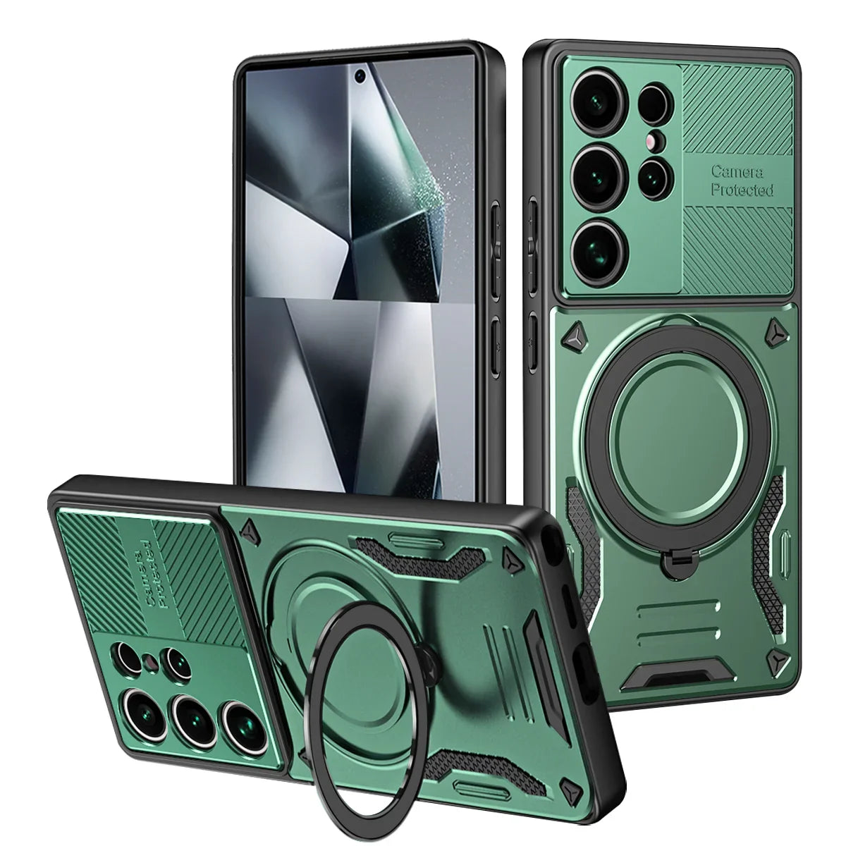Samsung Galaxy S25 Series Protective Case with Magnetic Ring Holder