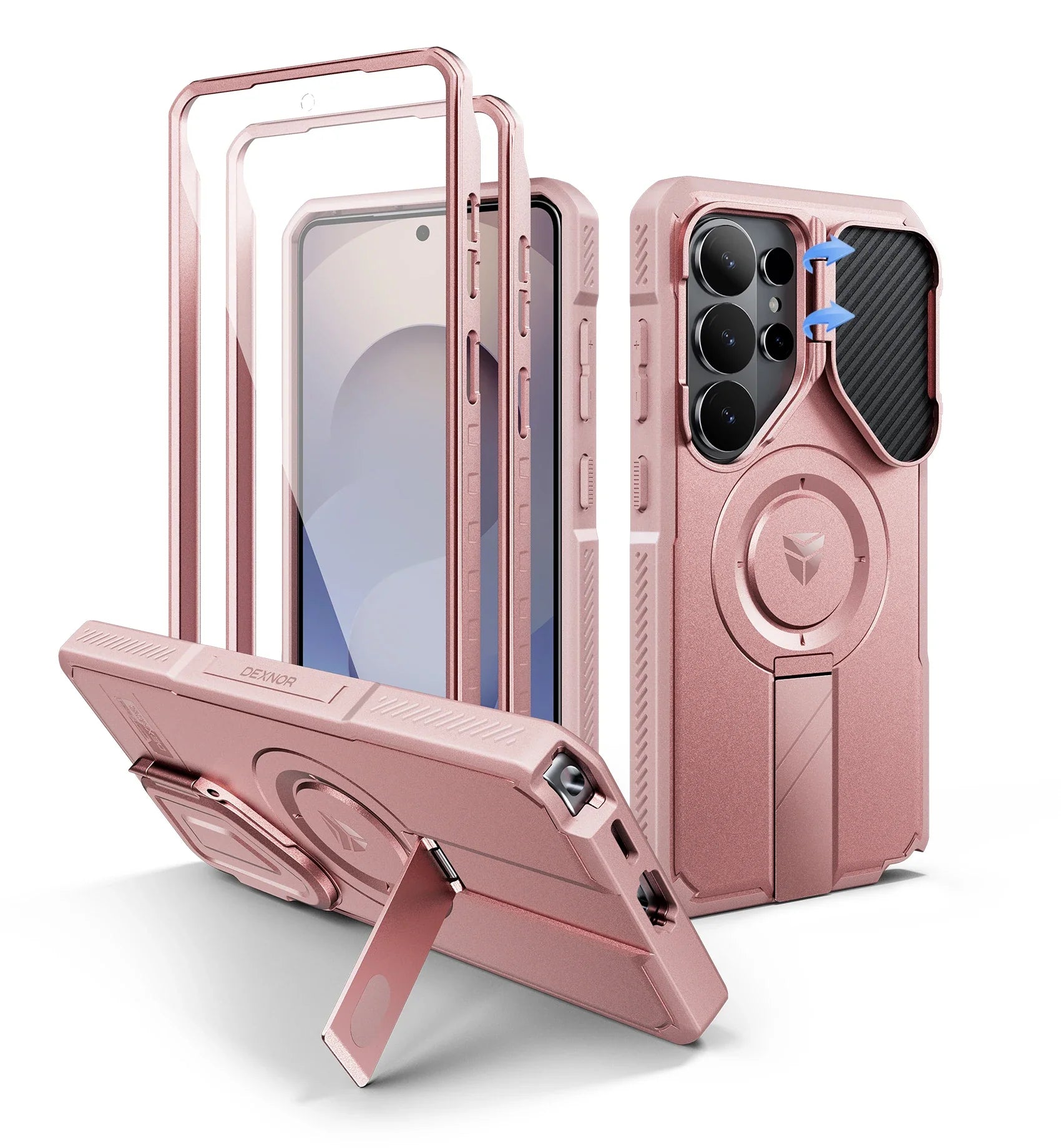 Samsung Galaxy S26 Ultra Heavy Duty Armor Magnetic Case with Kickstand