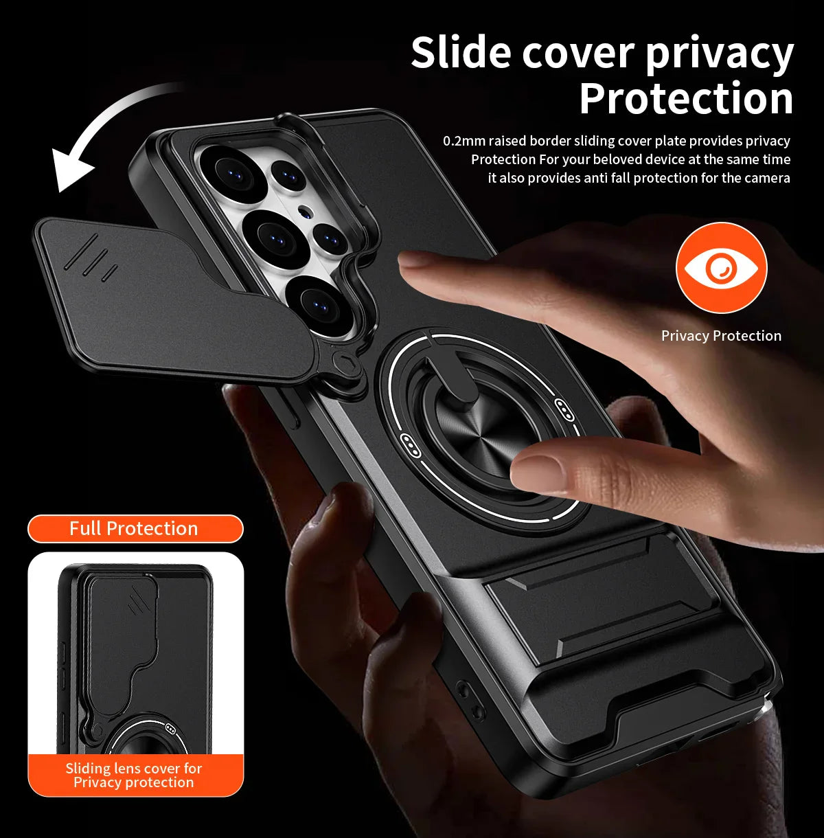 Samsung Galaxy S26 Series Protective Case with Lens Guard & Kick-stand