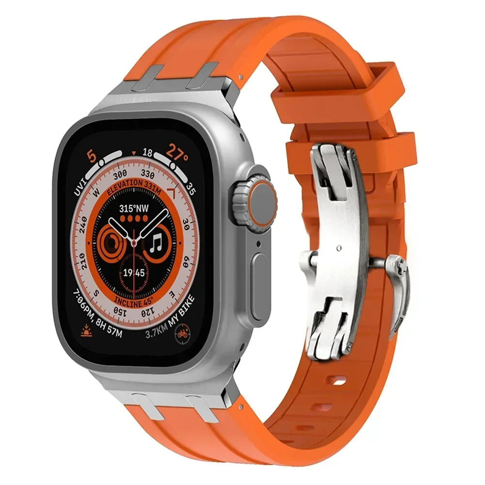 Apple Watch Flexible Rubber Band with Secure Clasp