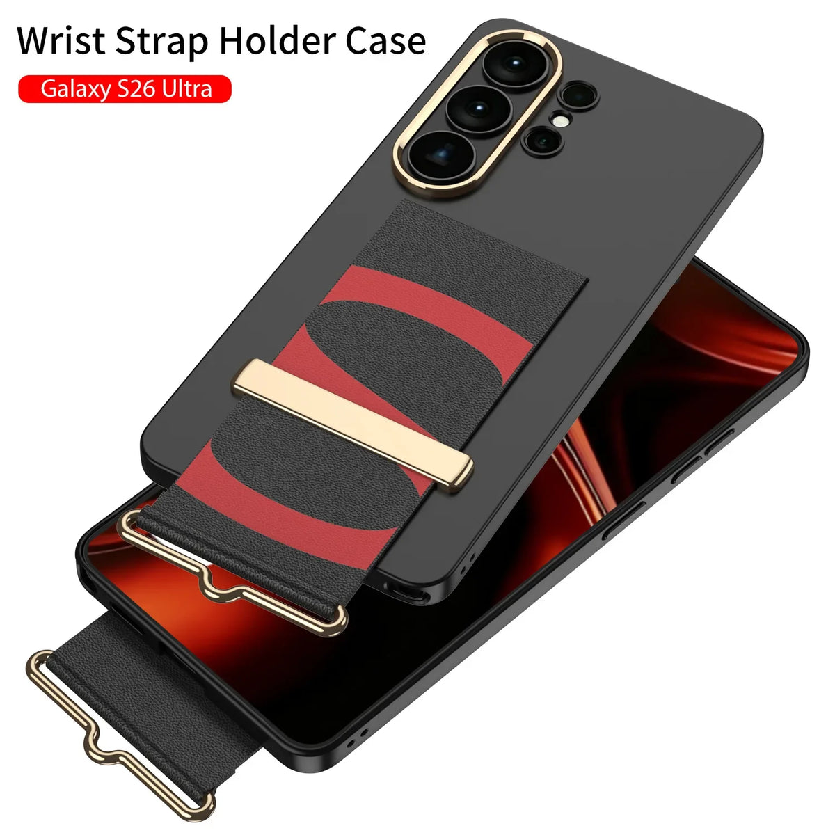 Samsung Galaxy S26 Ultra PC Hard Case with Buckle Wristband