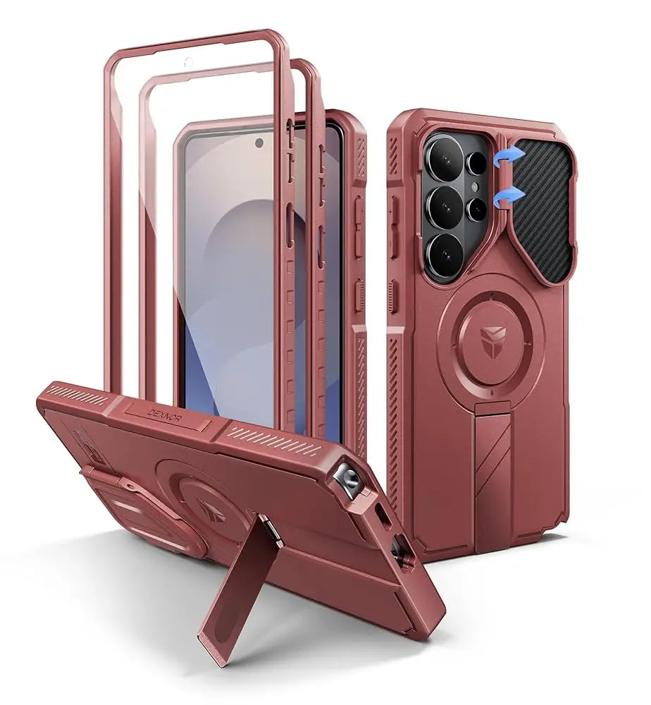 Samsung Galaxy S26 Ultra Heavy Duty Armor Magnetic Case with Kickstand