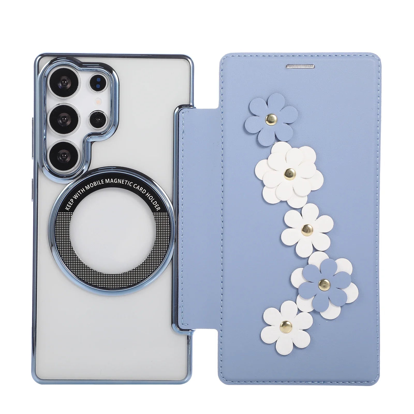 Samsung Galaxy S26 Series 3D Floral Magnetic Leather Case