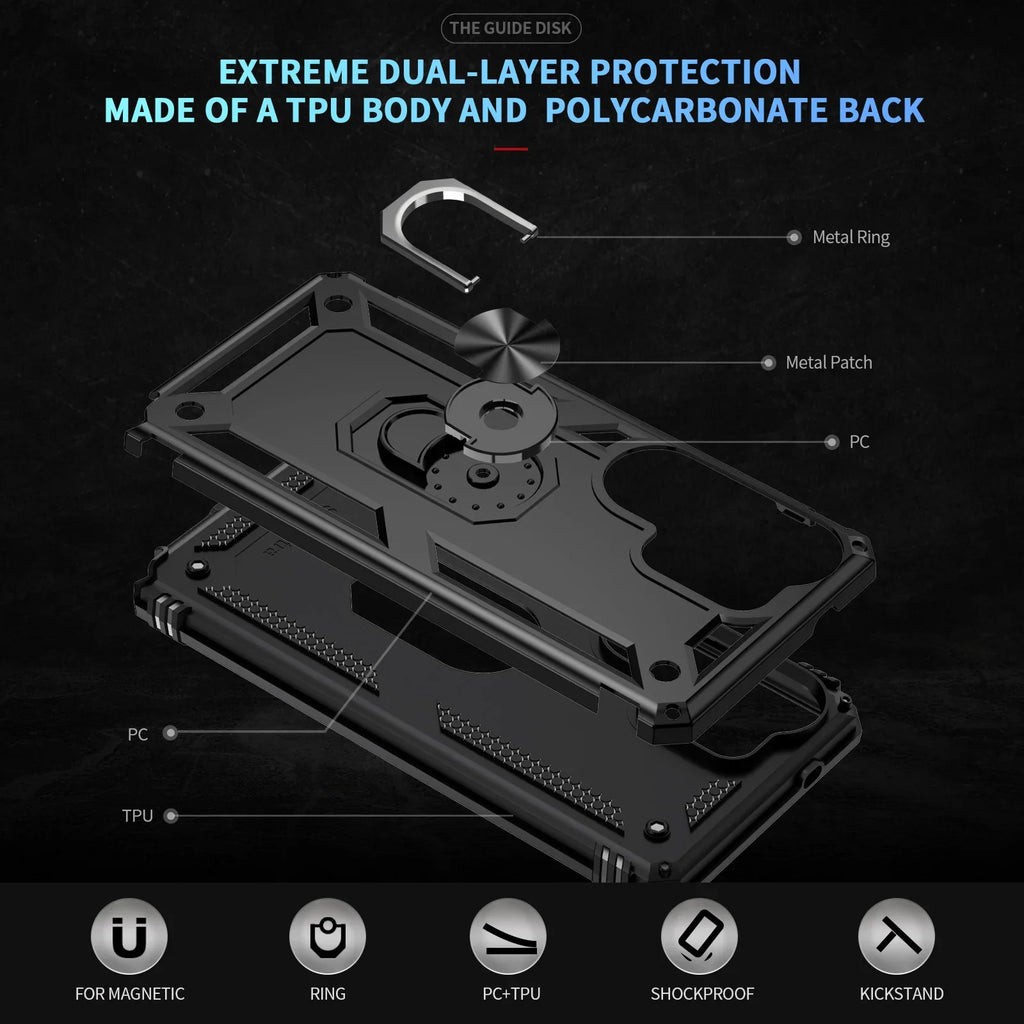 Samsung Galaxy S26 Series Shockproof Case with Metal Stand