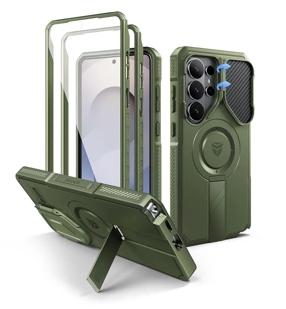 Samsung Galaxy S26 Ultra Heavy Duty Armor Magnetic Case with Kickstand