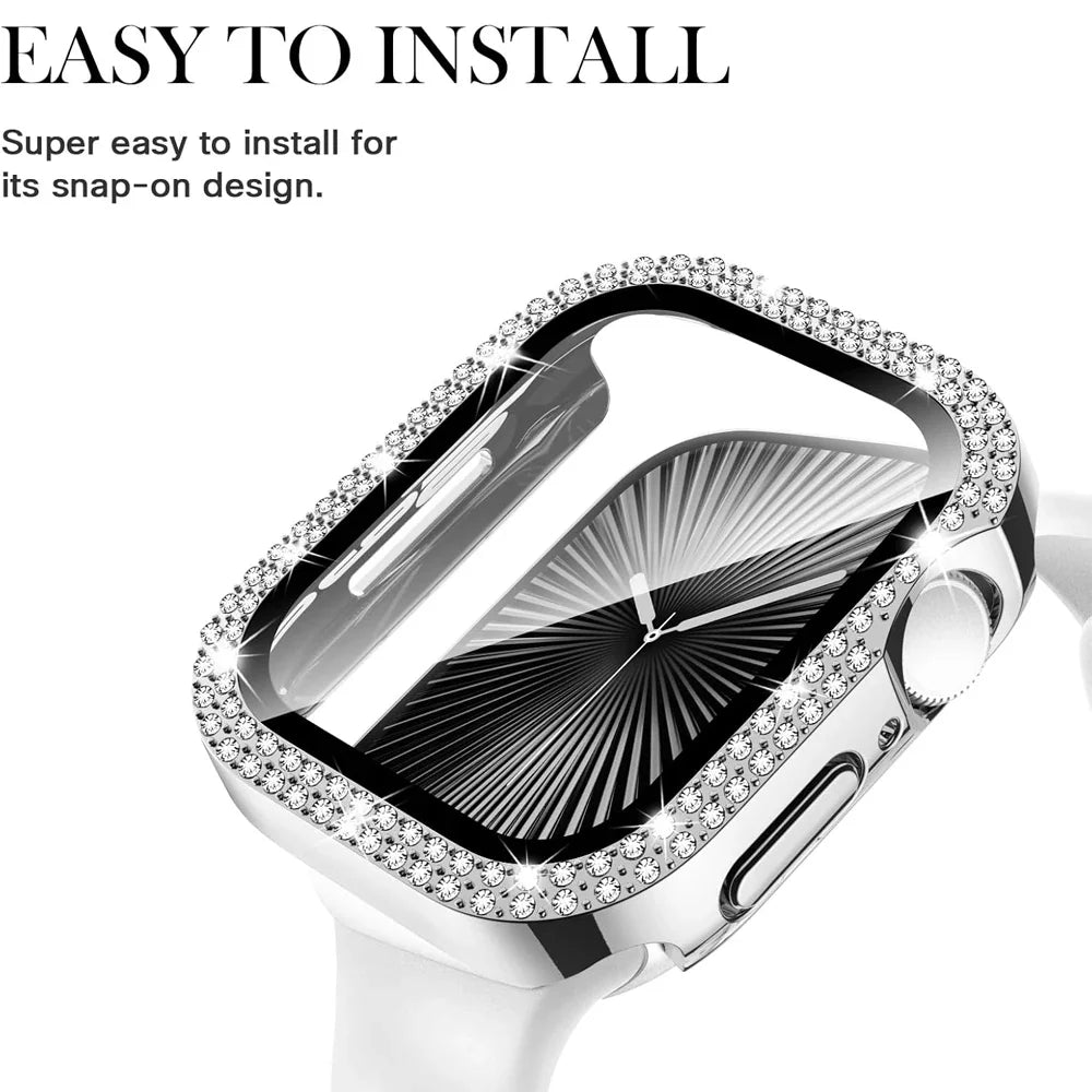 Apple Watch Protective Diamond Bumper Case with Built-in Tempered Glass
