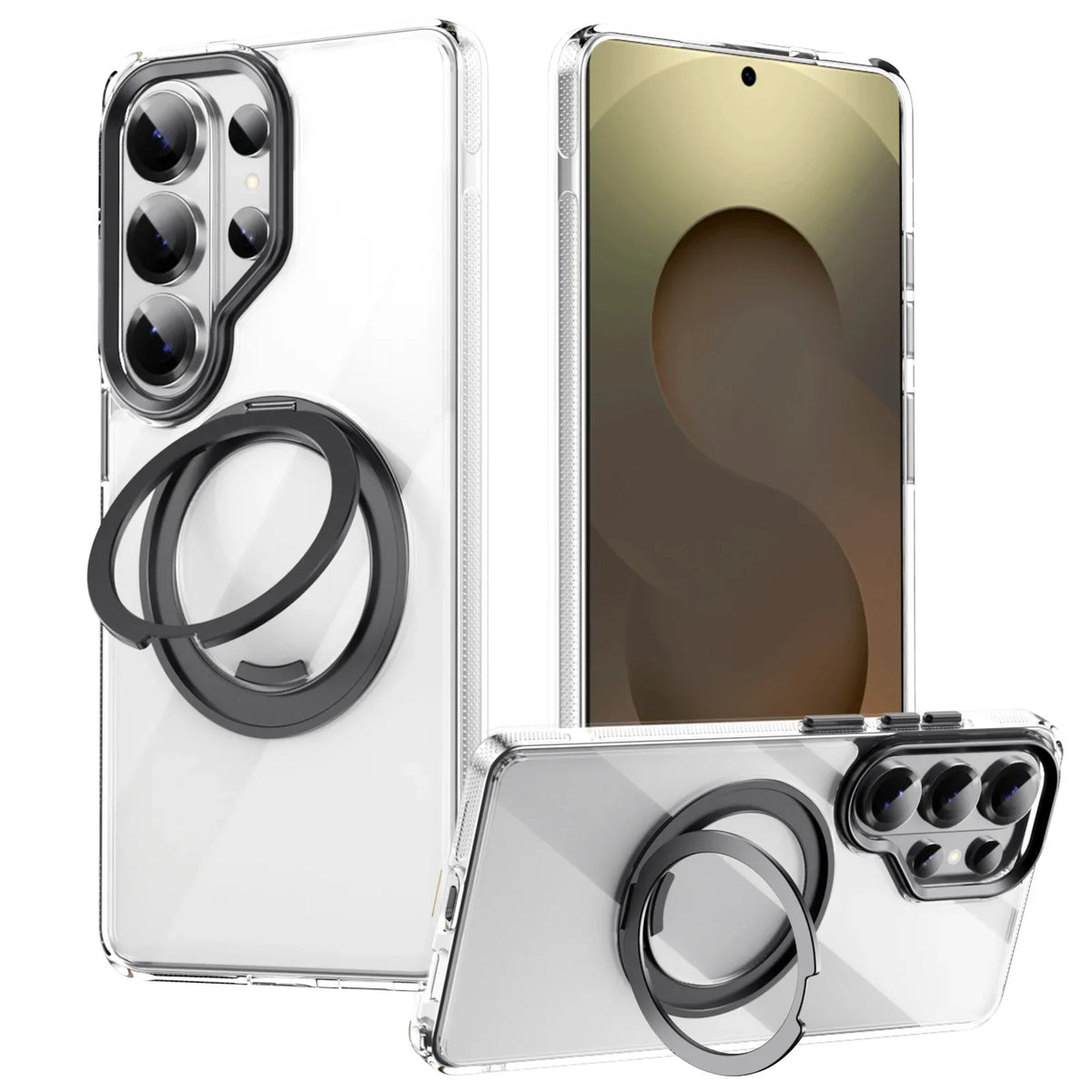 Samsung Galaxy S26 Series Magnetic Case with 360° Rotating Ring Kickstand