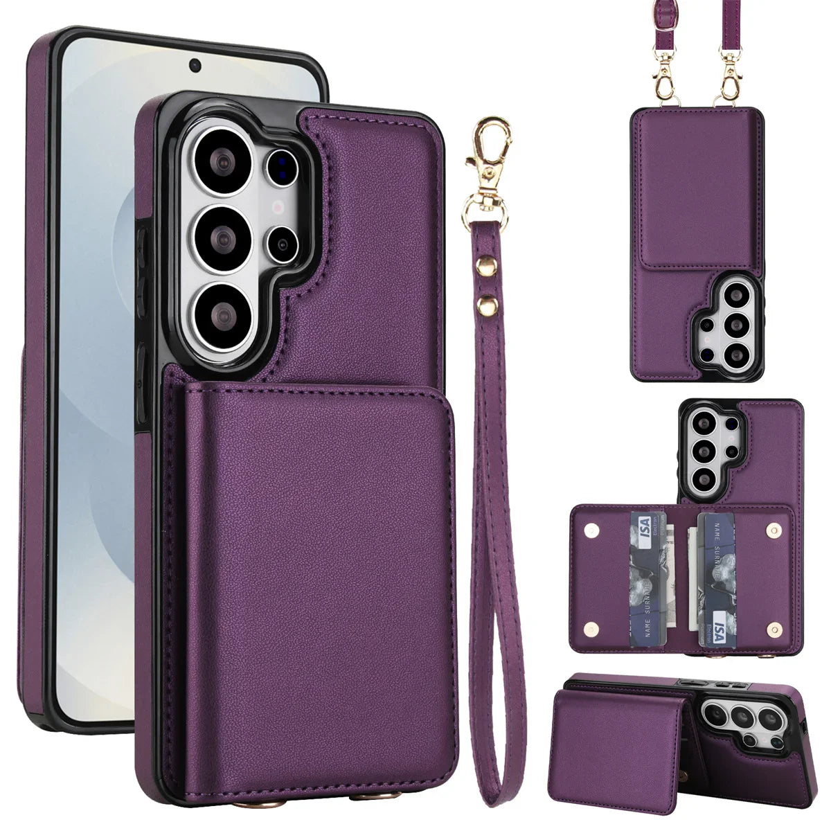 Samsung Galaxy S25 Case with RFID Wallet and Crossbody Strap