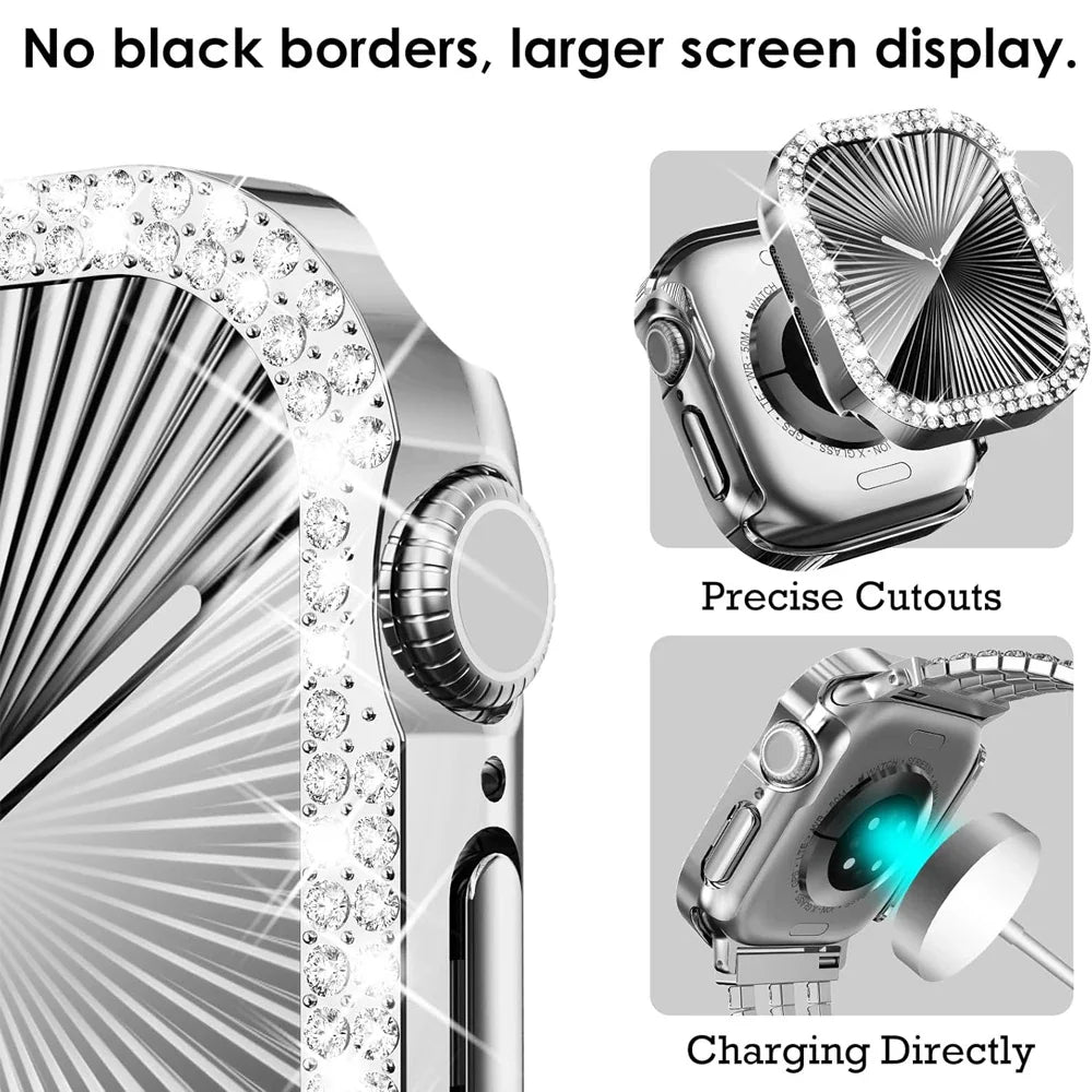 Apple Watch Protective Diamond Bumper Case with Built-in Tempered Glass