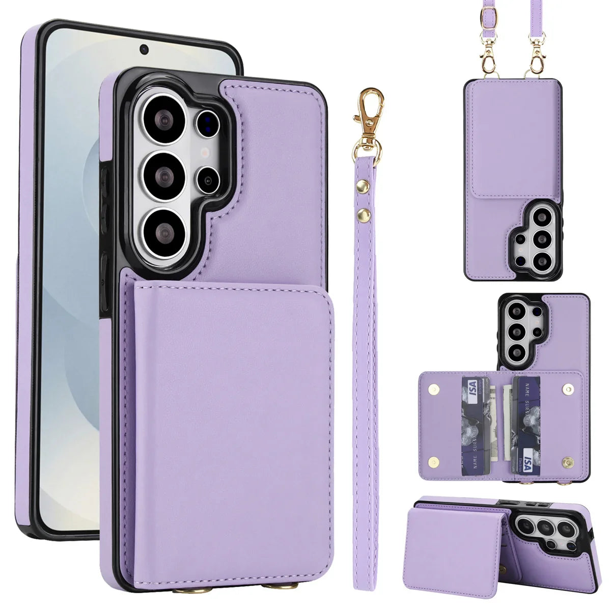 Samsung Galaxy S26 Series Case with RFID Wallet and Crossbody Strap