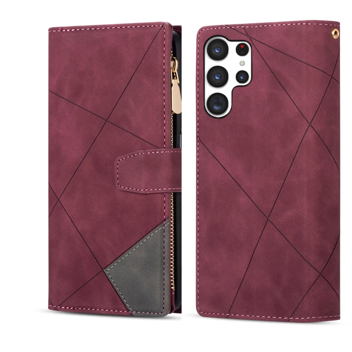 Samsung Galaxy S26 Series Color Block Wallet Case with Card Slots