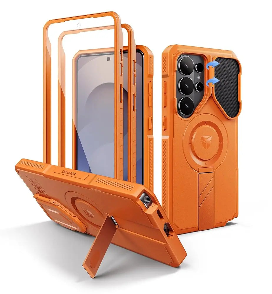 Samsung Galaxy S26 Ultra Heavy Duty Armor Magnetic Case with Kickstand