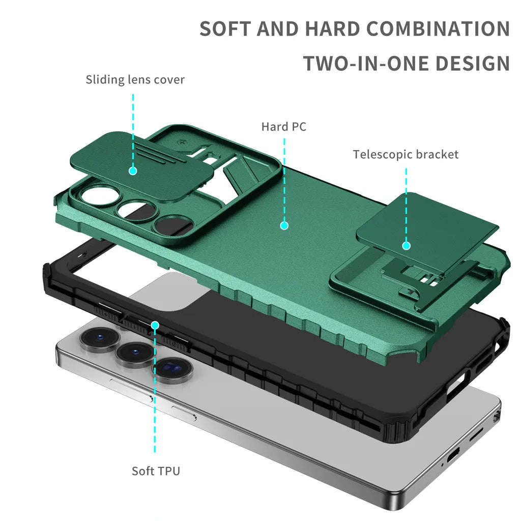 Samsung Galaxy S24 Series Anti-Drop Airbag Case with Camera Slide Cover