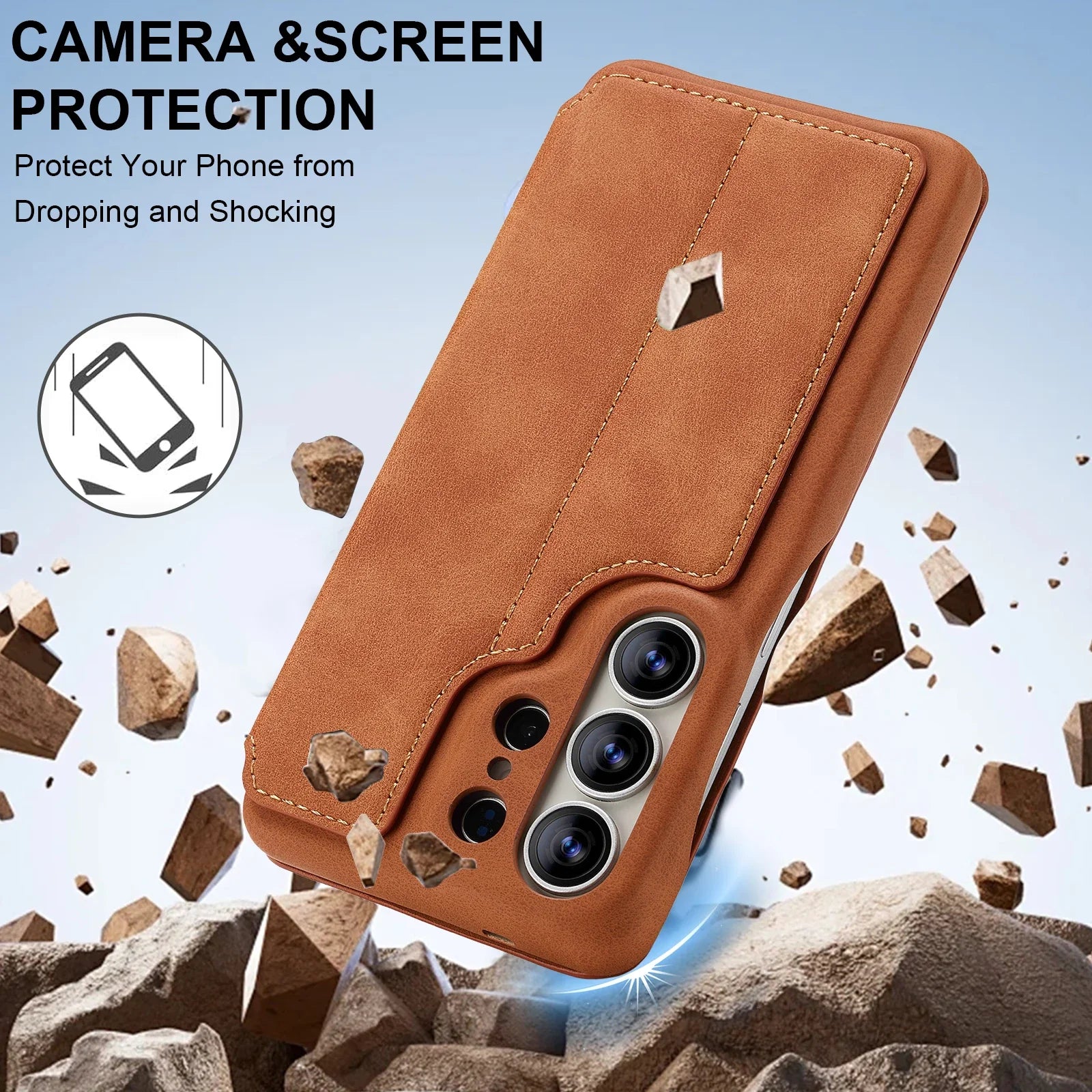 Samsung Galaxy S26 Series Leather Wallet Case with Kickstand