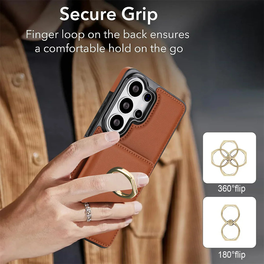Samsung Galaxy S25 Series Case with Card Slot and Kickstand