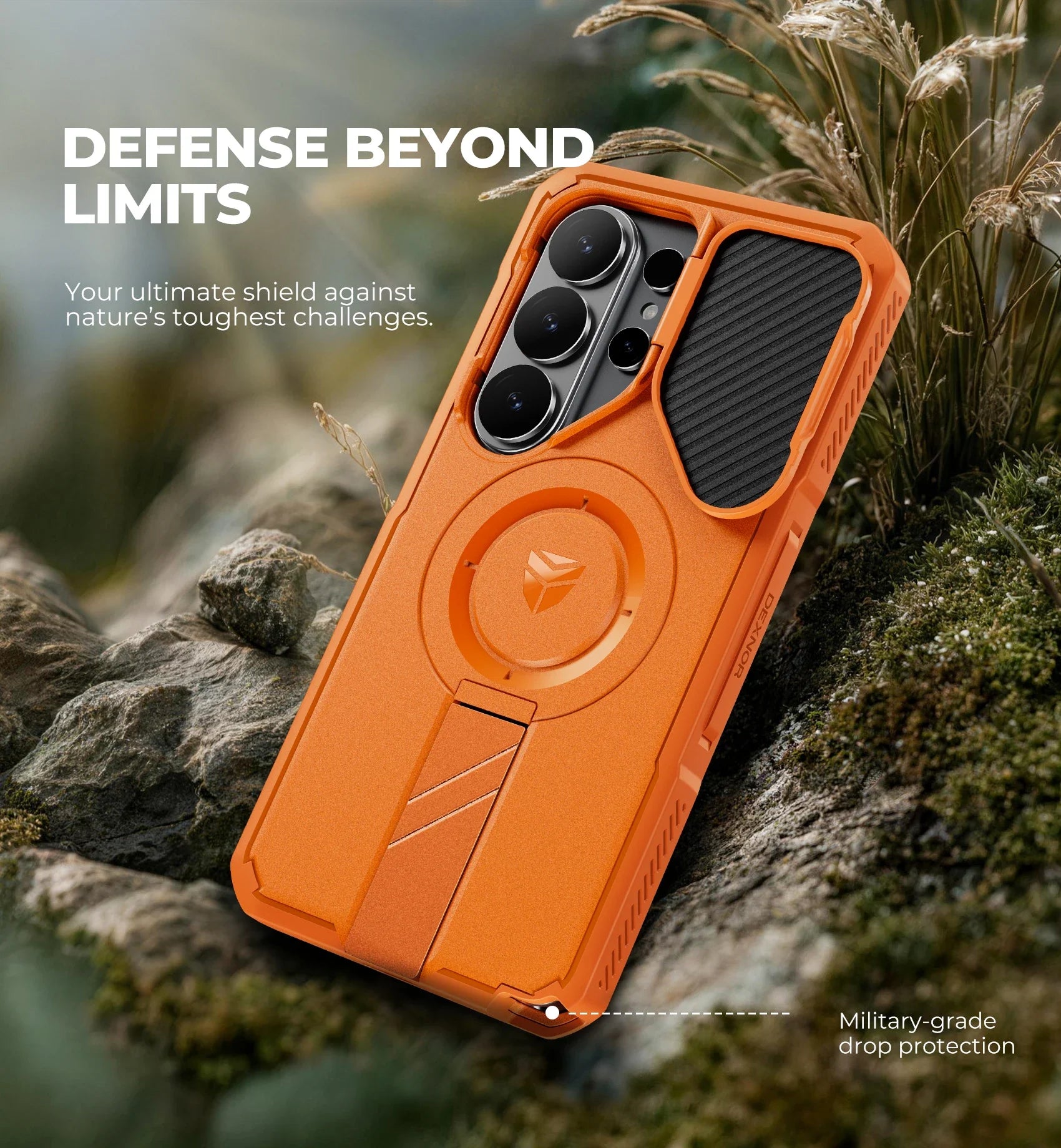 Samsung Galaxy S26 Ultra Heavy Duty Armor Magnetic Case with Kickstand