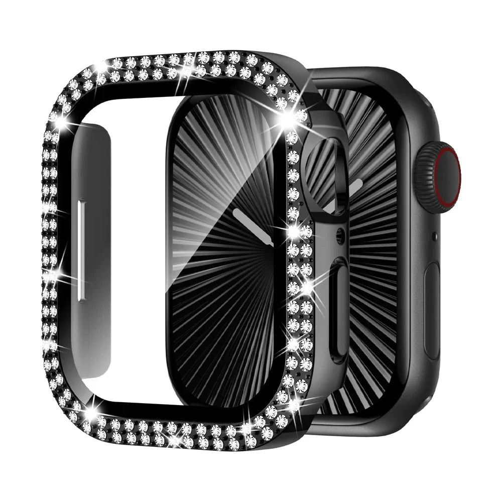 Apple Watch Protective Diamond Bumper Case with Built-in Tempered Glass