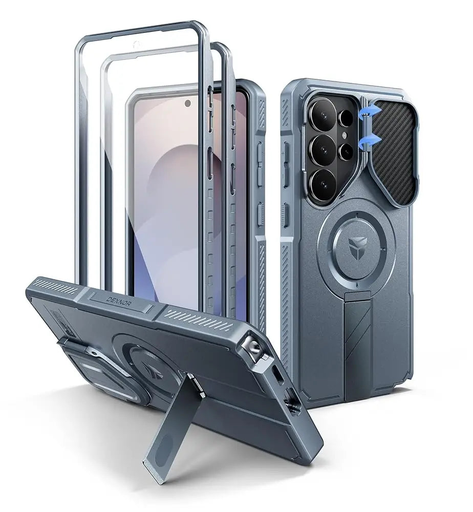 Samsung Galaxy S26 Ultra Heavy Duty Armor Magnetic Case with Kickstand