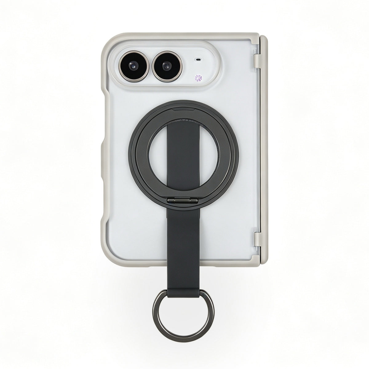 Wrist Strap Ring Holder Hinge Protection Case for iPhone Duo